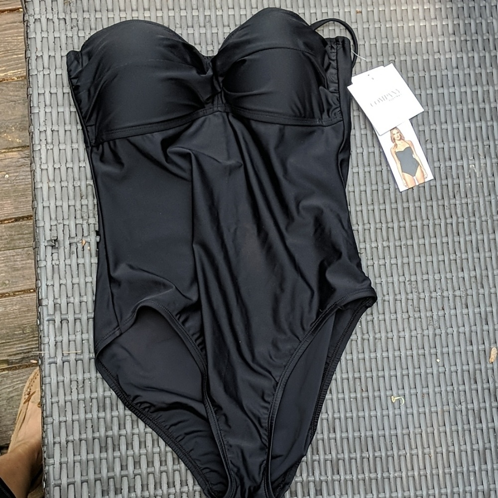 Black one piece bathing suit